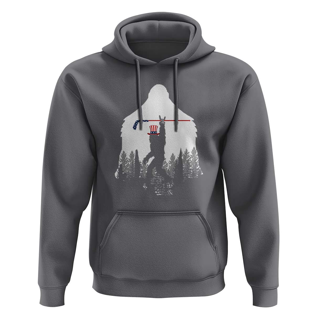 Bigfoot USA Ice Hockey 4th of July Hoodie Funny Sasquatch Patriotic American Flag