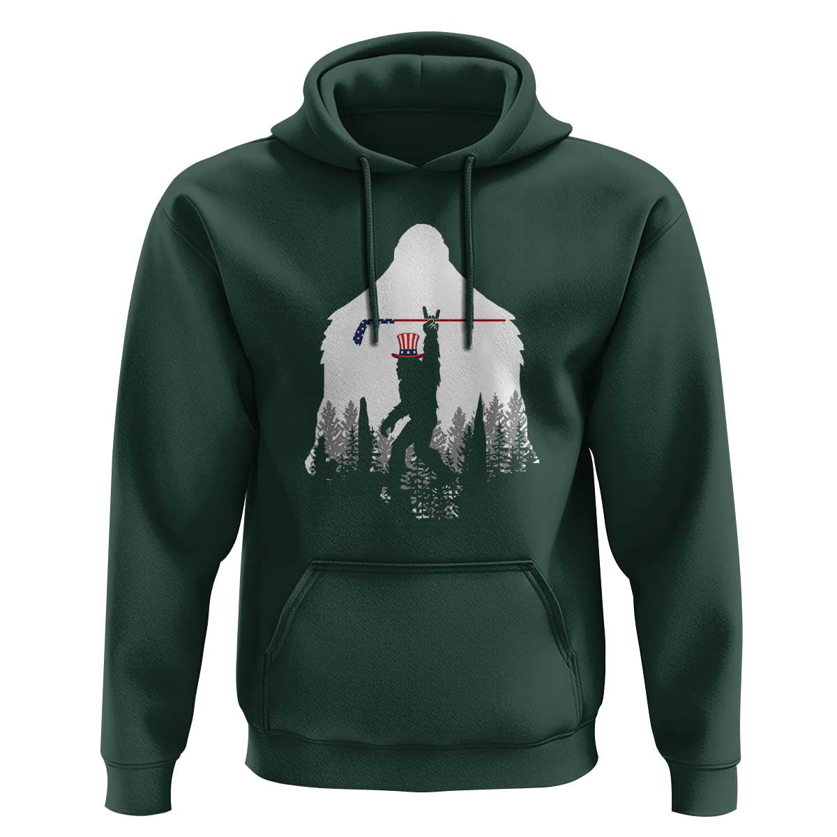 Bigfoot USA Ice Hockey 4th of July Hoodie Funny Sasquatch Patriotic American Flag
