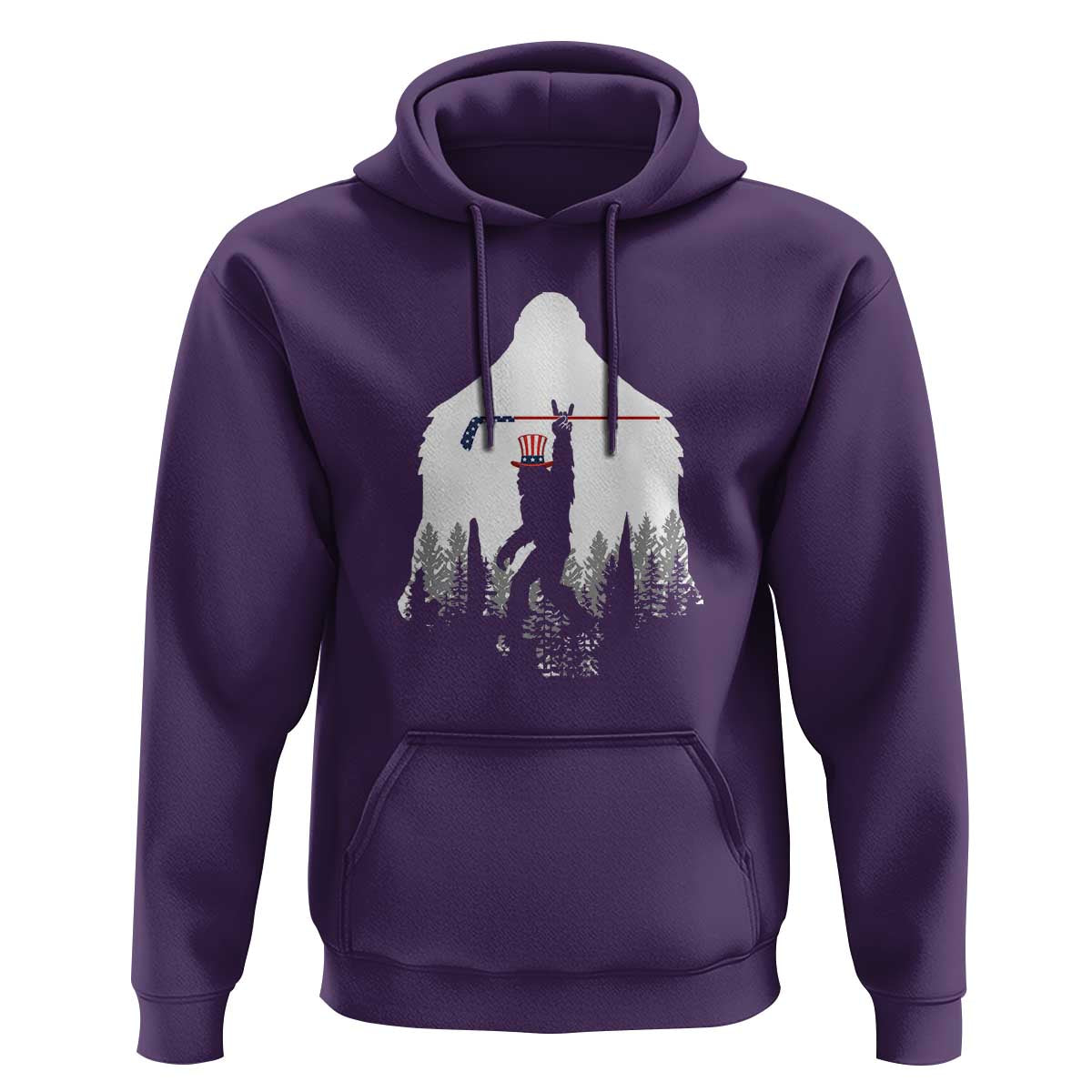 Bigfoot USA Ice Hockey 4th of July Hoodie Funny Sasquatch Patriotic American Flag