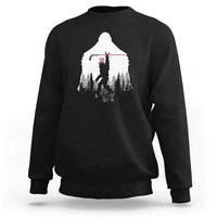Bigfoot USA Ice Hockey 4th of July Sweatshirt Funny Sasquatch Patriotic American Flag