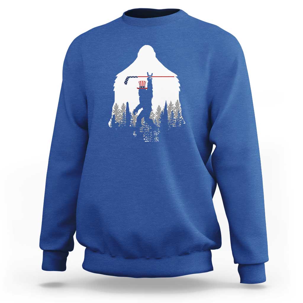 Bigfoot USA Ice Hockey 4th of July Sweatshirt Funny Sasquatch Patriotic American Flag