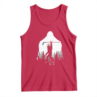 Bigfoot USA Ice Hockey 4th of July Tank Top Funny Sasquatch Patriotic American Flag