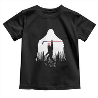 Bigfoot USA Ice Hockey 4th of July Toddler T Shirt Funny Sasquatch Patriotic American Flag