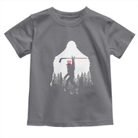 Bigfoot USA Ice Hockey 4th of July Toddler T Shirt Funny Sasquatch Patriotic American Flag