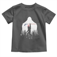 Bigfoot USA Ice Hockey 4th of July Toddler T Shirt Funny Sasquatch Patriotic American Flag
