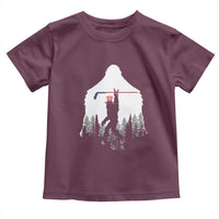 Bigfoot USA Ice Hockey 4th of July Toddler T Shirt Funny Sasquatch Patriotic American Flag