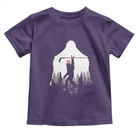 Bigfoot USA Ice Hockey 4th of July Toddler T Shirt Funny Sasquatch Patriotic American Flag
