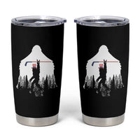 Bigfoot USA Ice Hockey 4th of July Tumbler Cup Funny Sasquatch Patriotic American Flag