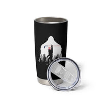 Bigfoot USA Ice Hockey 4th of July Tumbler Cup Funny Sasquatch Patriotic American Flag