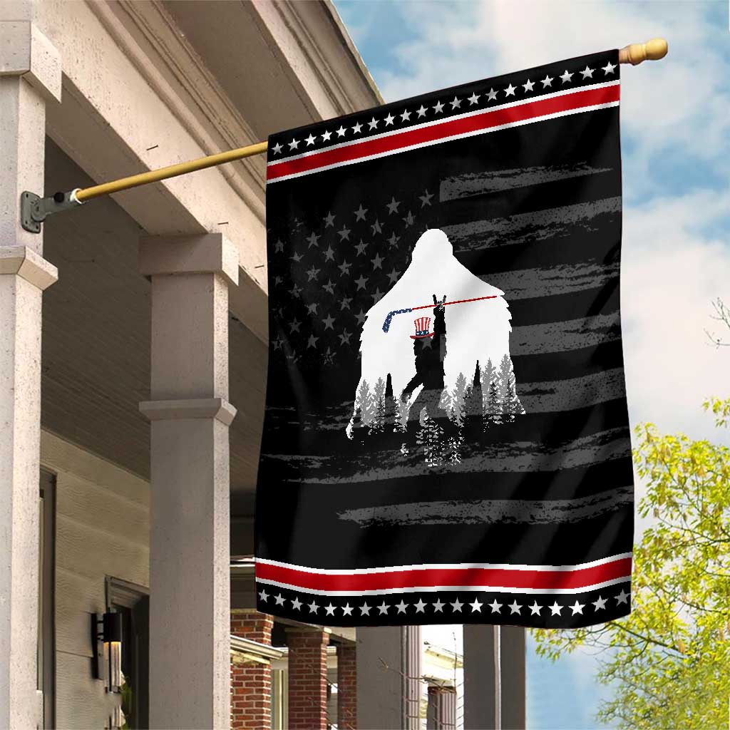 Bigfoot USA Ice Hockey 4th of July Patriotic Garden Flag Sasquatch American Flag 4th of July