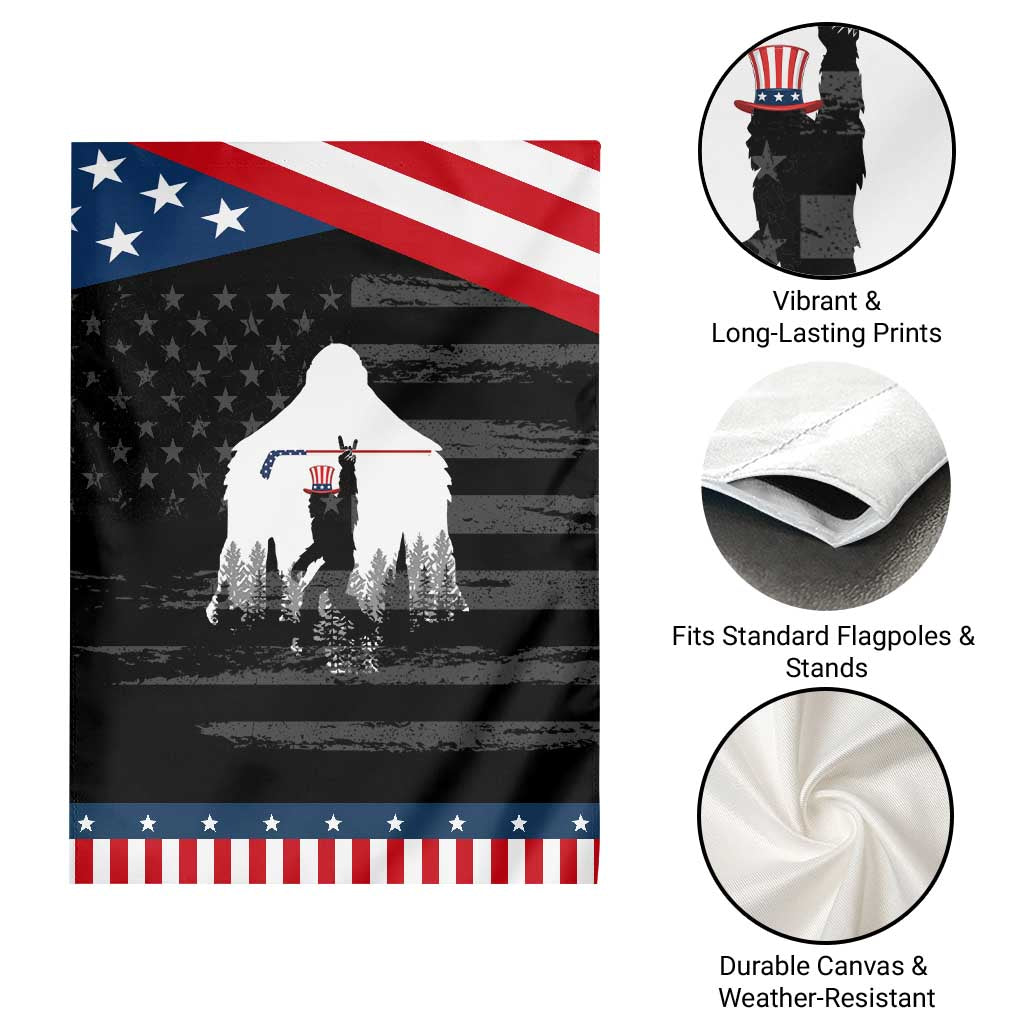 Bigfoot USA Ice Hockey 4th of July Patriotic Garden Flag Sasquatch American Flag 4th of July