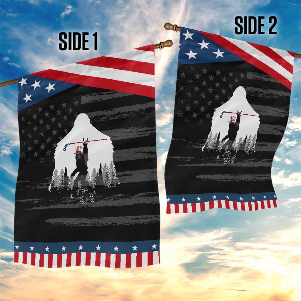 Bigfoot USA Ice Hockey 4th of July Patriotic Garden Flag Sasquatch American Flag 4th of July