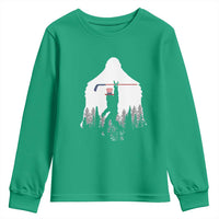 Bigfoot USA Ice Hockey 4th of July Youth Sweatshirt Funny Sasquatch Patriotic American Flag