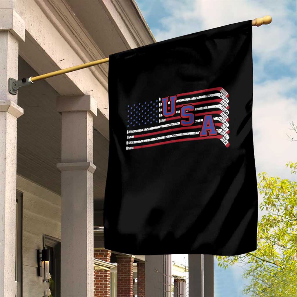 Ice Hockey Sticks American Flag Garden Flag Patriotic Hockey Fan