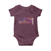 Ice Hockey Sticks American Flag Baby Onesie Patriotic Hockey Fan