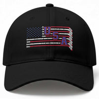 Ice Hockey Sticks American Flag Baseball Cap Patriotic Hockey Fan