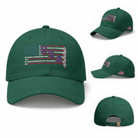 Ice Hockey Sticks American Flag Baseball Cap Patriotic Hockey Fan
