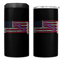 Ice Hockey Sticks American Flag 4 in 1 Can Cooler Tumbler Patriotic Hockey Fan