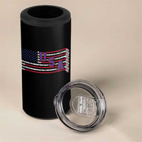 Ice Hockey Sticks American Flag 4 in 1 Can Cooler Tumbler Patriotic Hockey Fan