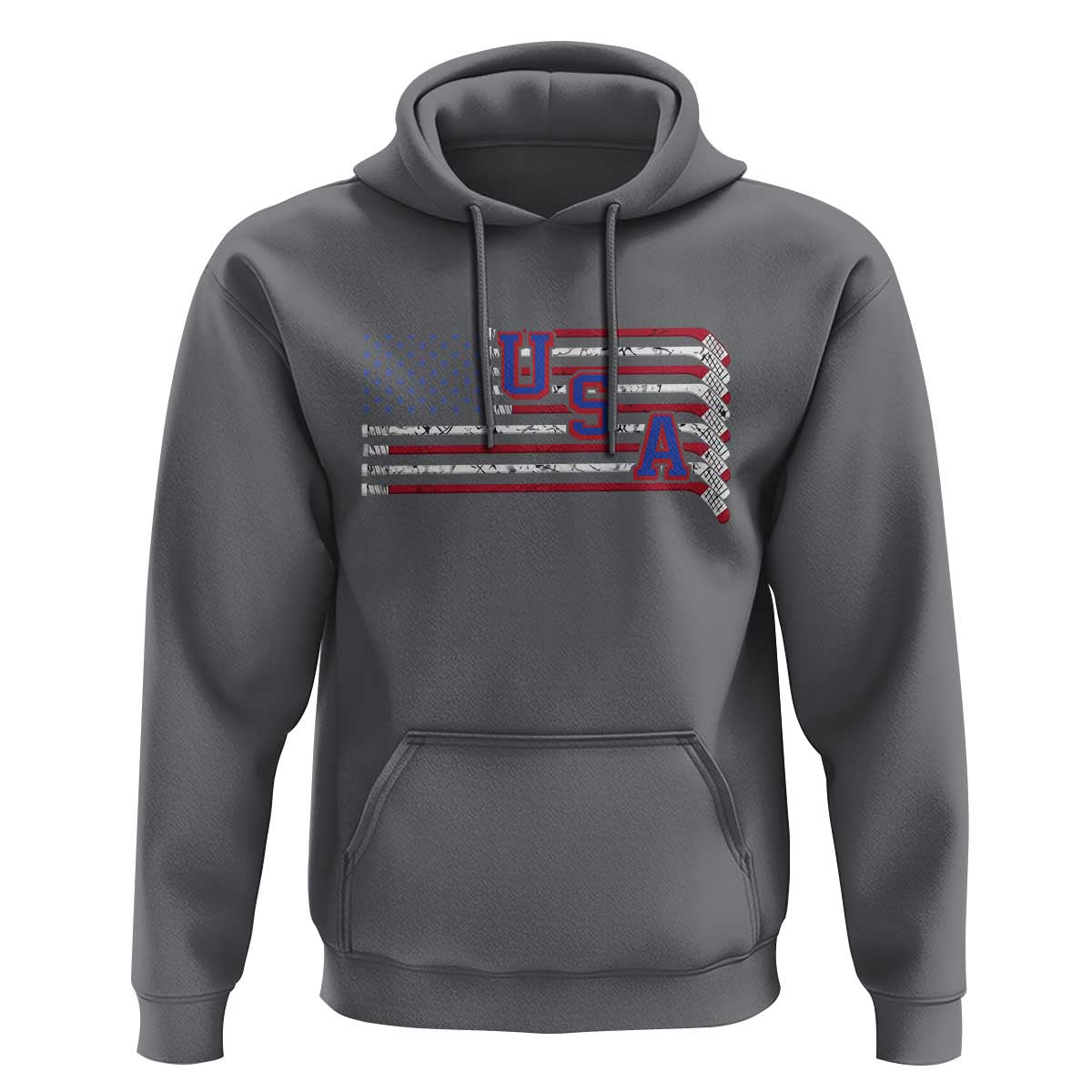 Ice Hockey Sticks American Flag Hoodie Patriotic Hockey Fan