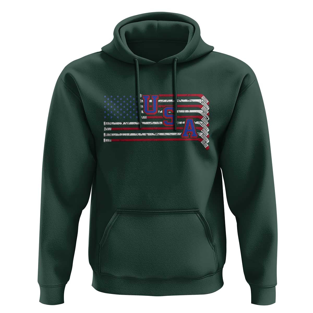 Ice Hockey Sticks American Flag Hoodie Patriotic Hockey Fan