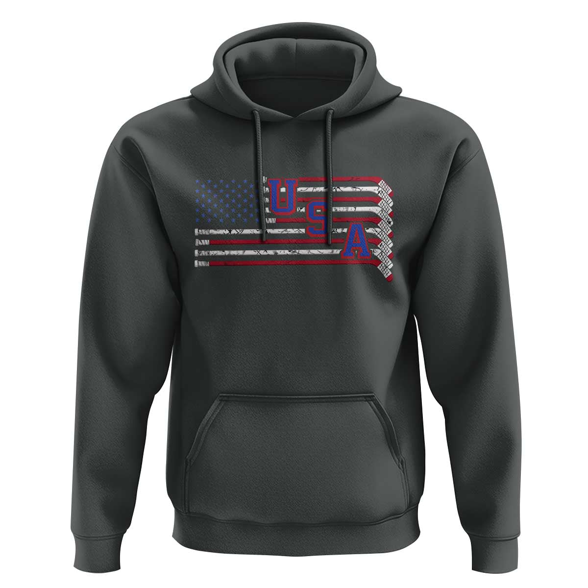 Ice Hockey Sticks American Flag Hoodie Patriotic Hockey Fan