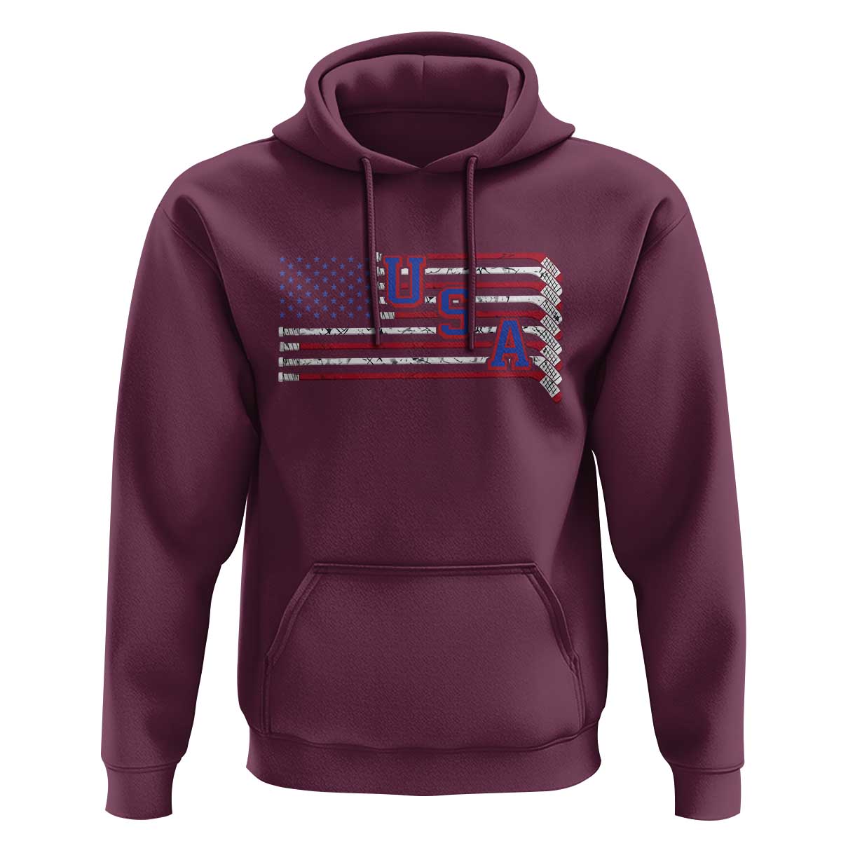 Ice Hockey Sticks American Flag Hoodie Patriotic Hockey Fan