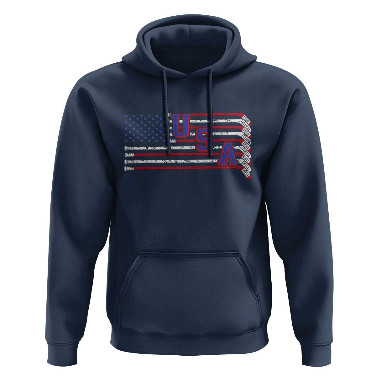 Ice Hockey Sticks American Flag Hoodie Patriotic Hockey Fan