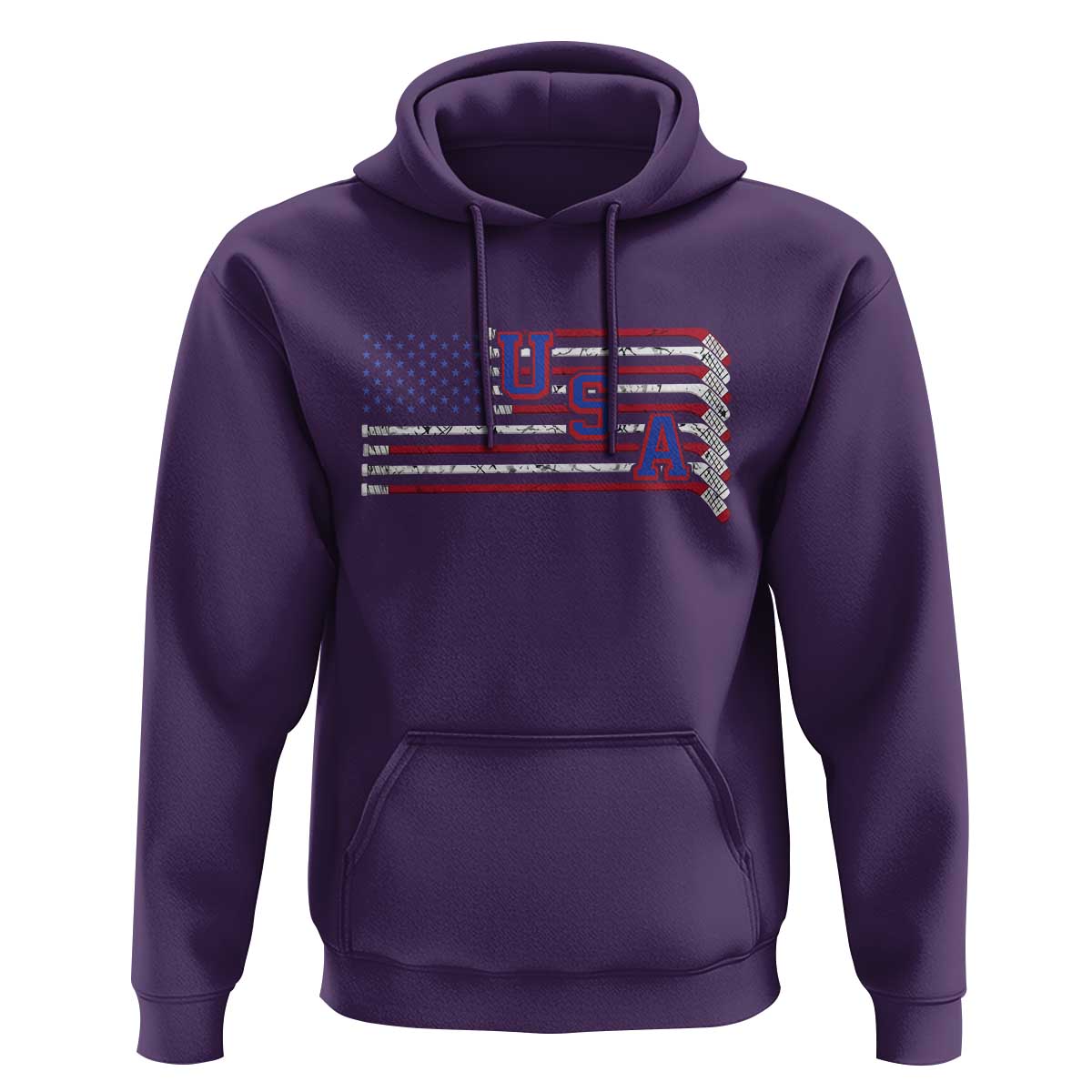Ice Hockey Sticks American Flag Hoodie Patriotic Hockey Fan