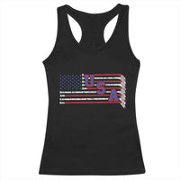 Ice Hockey Sticks American Flag Racerback Tank Top Patriotic Hockey Fan