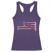 Ice Hockey Sticks American Flag Racerback Tank Top Patriotic Hockey Fan
