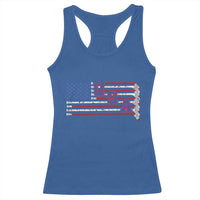 Ice Hockey Sticks American Flag Racerback Tank Top Patriotic Hockey Fan