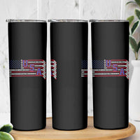 Ice Hockey Sticks American Flag Skinny Tumbler Patriotic Hockey Fan