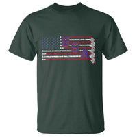 Ice Hockey Sticks American Flag T Shirt Patriotic Hockey Fan