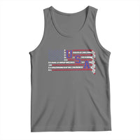 Ice Hockey Sticks American Flag Tank Top Patriotic Hockey Fan
