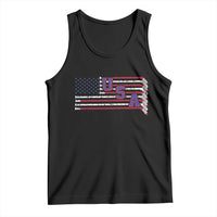 Ice Hockey Sticks American Flag Tank Top Patriotic Hockey Fan