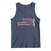 Ice Hockey Sticks American Flag Tank Top Patriotic Hockey Fan