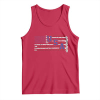 Ice Hockey Sticks American Flag Tank Top Patriotic Hockey Fan