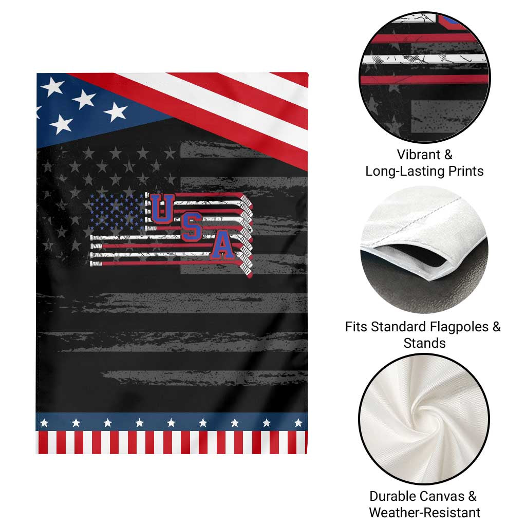 Ice Hockey Sticks US Flag Patriotic Player Patriotic Garden Flag
