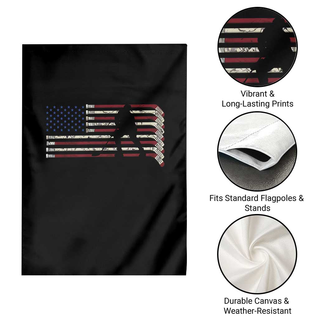 Patriotic Ice Hockey Sticks American Flag Garden Flag