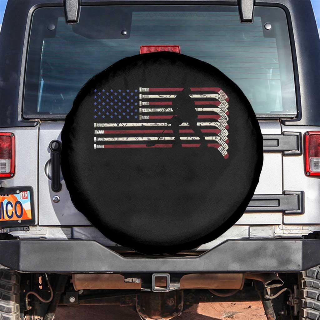 Patriotic Ice Hockey Sticks American Flag Spare Tire Cover