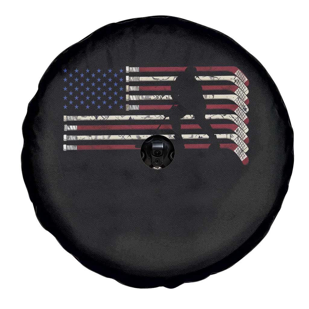 Patriotic Ice Hockey Sticks American Flag Spare Tire Cover