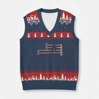 Patriotic Ice Hockey Sticks American Flag V-Neck Knit Sweater Vest
