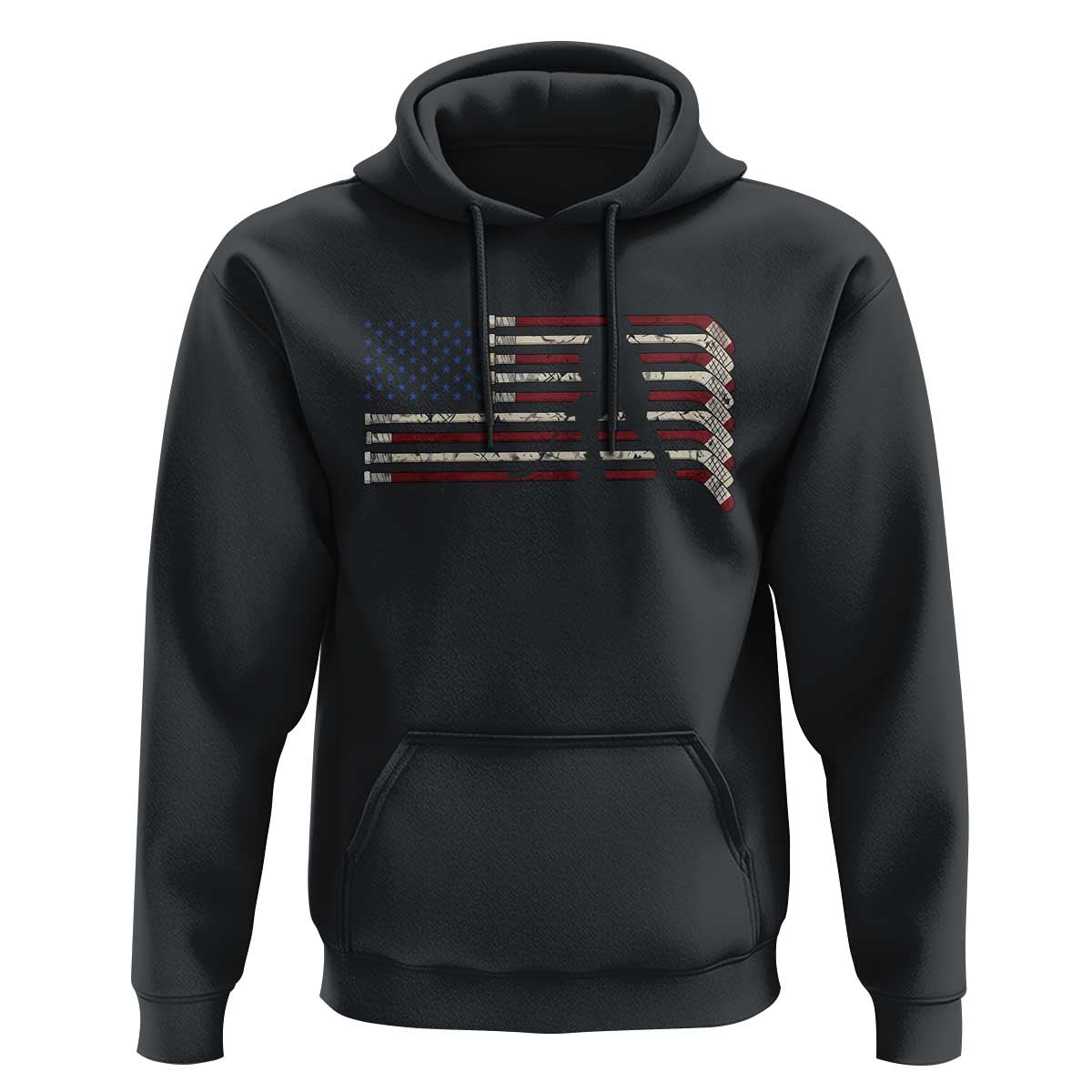 Patriotic Ice Hockey Sticks American Flag Hoodie
