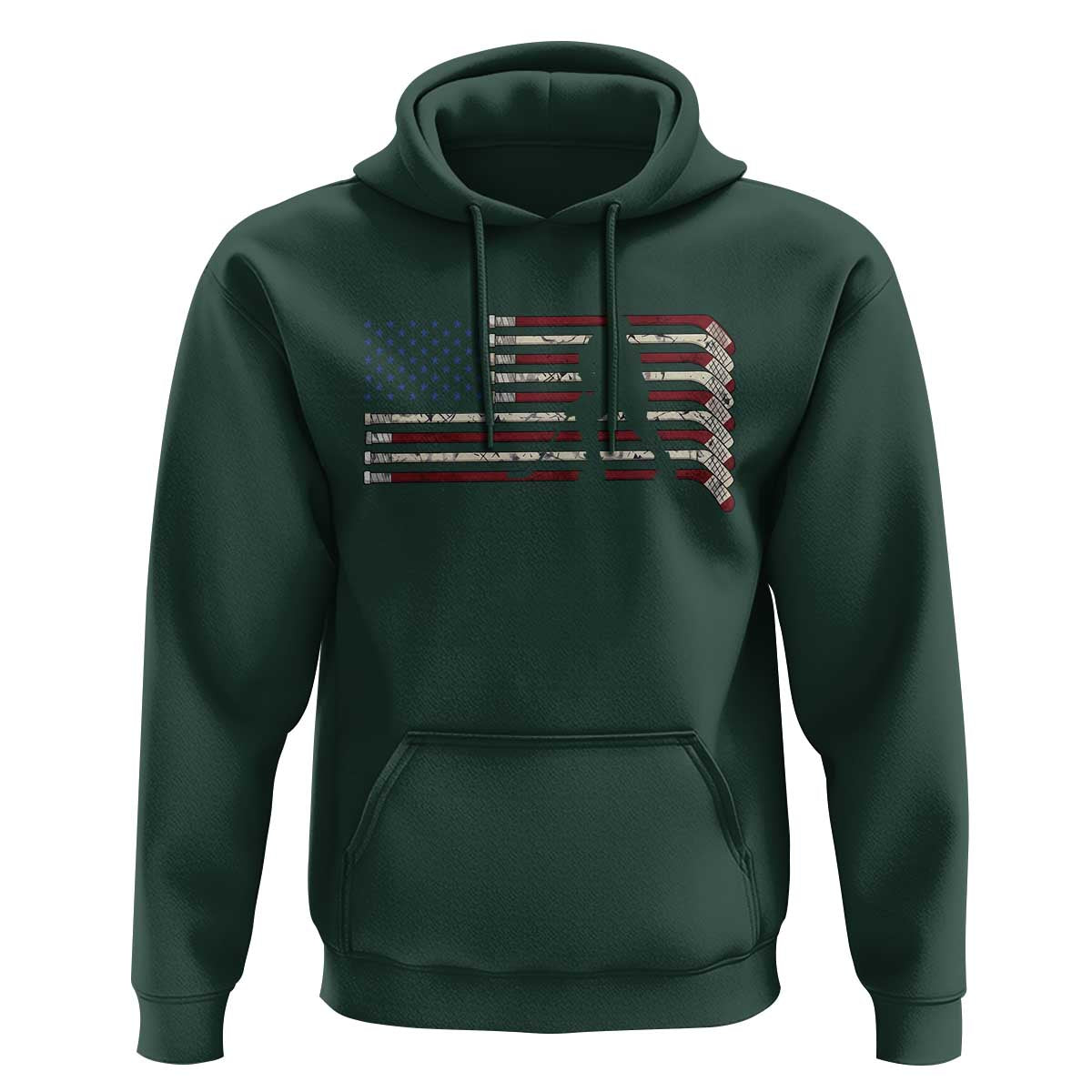 Patriotic Ice Hockey Sticks American Flag Hoodie