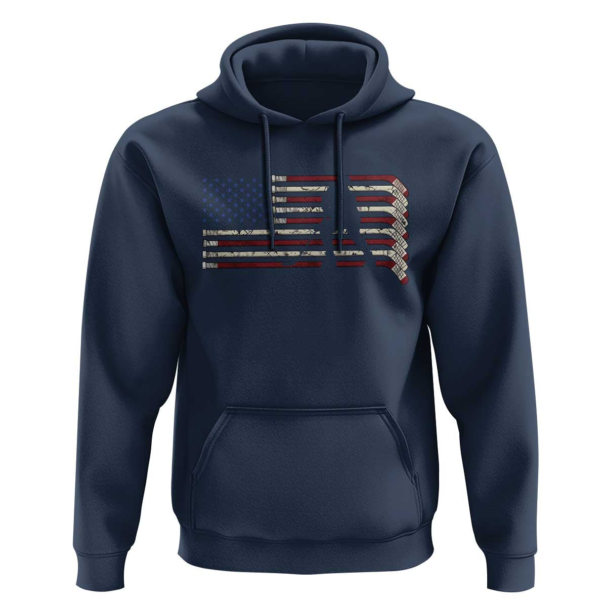 Patriotic Ice Hockey Sticks American Flag Hoodie