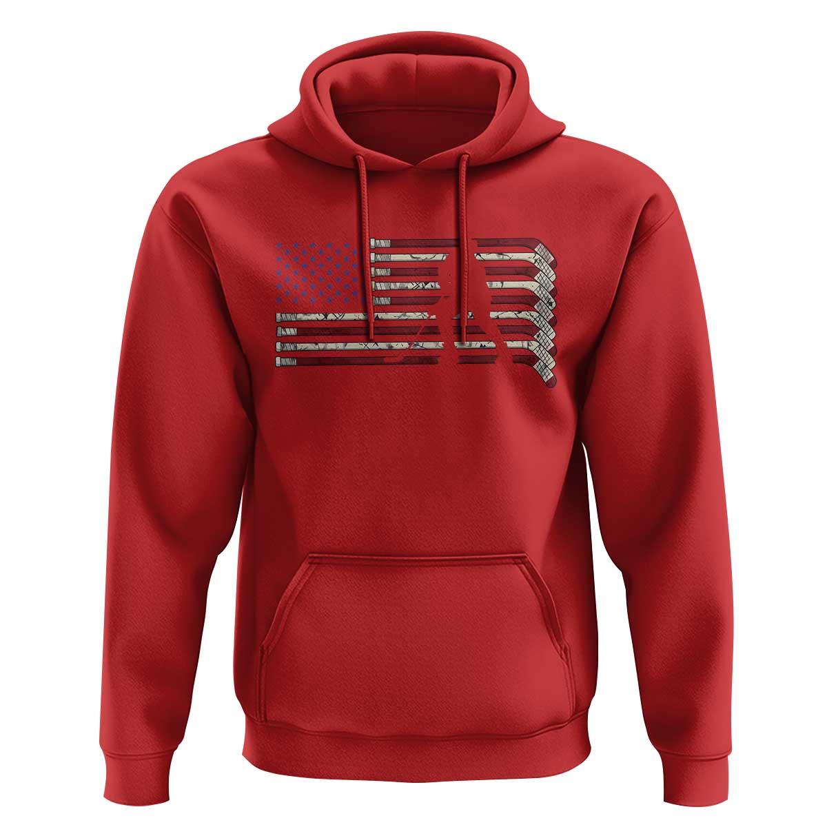 Patriotic Ice Hockey Sticks American Flag Hoodie
