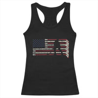 Patriotic Ice Hockey Sticks American Flag Racerback Tank Top