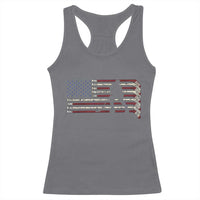 Patriotic Ice Hockey Sticks American Flag Racerback Tank Top