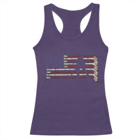 Patriotic Ice Hockey Sticks American Flag Racerback Tank Top
